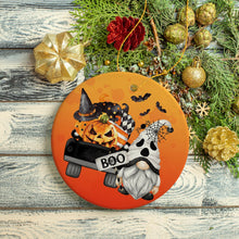 Load image into Gallery viewer, Boo! Halloween Ghost Gnome Ornament