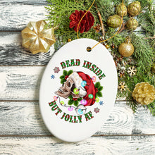 Cargar imagen en el visor de la galería, Cheerfully Grim Festive Emo Skeleton Funny Christmas Ornament, Dead Inside but Jolly AF