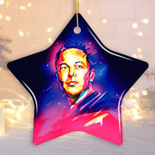 Load image into Gallery viewer, Elon Musk Christmas Ornament, Abstract Digital Art Tesla and SpaceX