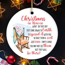 Load image into Gallery viewer, Empty Chair for a Loved One Lost Sentimental Ornament, Christmas in Heaven Quote