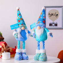Carregar imagem no visualizador da galeria, Frosty Elegent Winter Luxe Gnome Large Set, Festive Plush Holiday Blue Joyful Home Decor with Sequins