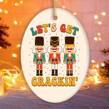 Carregar imagem no visualizador da galeria, Groovy Let’s Get Crackin’ Retro Christmas Ornament with Nutcracker Art