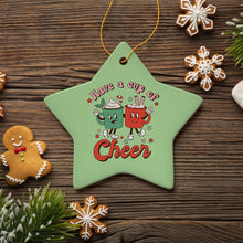 Carregar imagem no visualizador da galeria, Have a Cup of Cheer Festive Retro Christmas Ornament