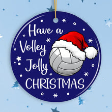 Carregar imagem no visualizador da galeria, Have a Volley Jolly Christmas Volleyball Ornament