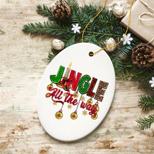 Carregar imagem no visualizador da galeria, Jingle All the Way Holiday Plaid Cheerful Christmas Ornament