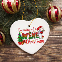 Carregar imagem no visualizador da galeria, Joyfully Elegant Dreaming of a Wine Christmas Ornament