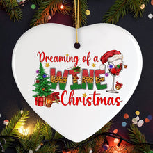 Carregar imagem no visualizador da galeria, Joyfully Elegant Dreaming of a Wine Christmas Ornament