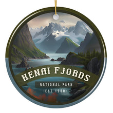Carregar imagem no visualizador da galeria, Kenai Fjords National Park Retro Style Ornament, Alaska USA Tourist Attraction and Gift