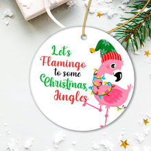 Carregar imagem no visualizador da galeria, Let’s Flamingo to some Christmas Jingles Cute Bird Ornament
