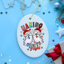 Carregar imagem no visualizador da galeria, Making Spirits Bright Cute Ghost Duet Christmas Ornament, Ceramic Tree Decoration