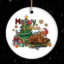 Carregar imagem no visualizador da galeria, Meowy Catmas Orange Cat Christmas Ornament