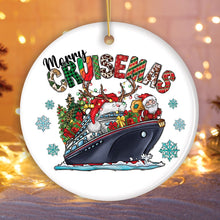Load image into Gallery viewer, Merry Cruisemas Cruise Ship Theme Christmas Ornament