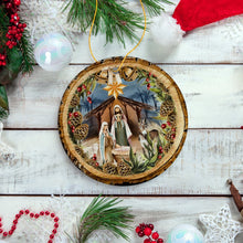 Carregar imagem no visualizador da galeria, Rustic Nativity Birth of Christ Scene Ornament, Christianity and Son of God