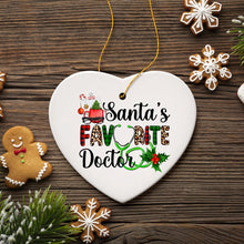Load image into Gallery viewer, Santa’s Favorite Doctor Christmas Ornament, Appreciation Gift for Medical Worker and Phd