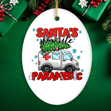 Carregar imagem no visualizador da galeria, Santa’s Favorite Paramedic Christmas Ornament, EMT Appreciation Gift