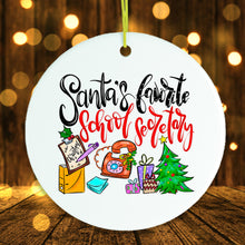 Carregar imagem no visualizador da galeria, Santa’s Favorite School Secretary Christmas Ornament