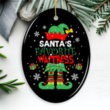 Load image into Gallery viewer, Santa's Favorite Waitress Christmas Ornament