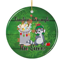 Load image into Gallery viewer, Trashin Through the Snow Raccoon Christmas Ornament