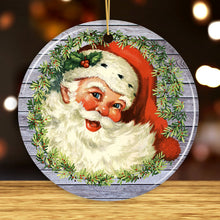 Load image into Gallery viewer, Victorian Santa Round Christmas Ornament