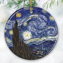 Carregar imagem no visualizador da galeria, Vincent Van Gogh The Starry Night Ceramic Ornament, Famous Painting Christmas Decoration Souvenir