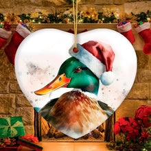 Carregar imagem no visualizador da galeria, Watercolor Mallard Duck Christmas Ornament