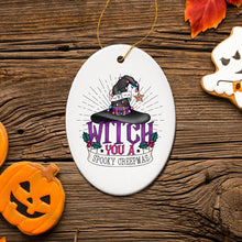 Carregar imagem no visualizador da galeria, We Witch You a Spooky Creepmas Ornament, Whimsical Halloween Christmas Decoration