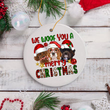 Load image into Gallery viewer, We Woof You a Merry Christmas Cute Dogs Ornament, Pet Theme Holiday Decoration