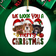 Load image into Gallery viewer, We Woof You a Merry Christmas Cute Dogs Ornament, Pet Theme Holiday Decoration