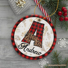 Carregar imagem no visualizador da galeria, Buffalo Plaid Alphabet Personalized Christmas Ornament, Family Members Name Collection