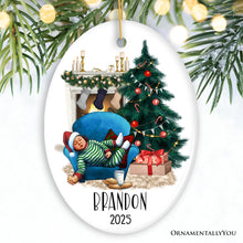 Carregar imagem no visualizador da galeria, Personalized Toddler Ceramic Christmas Ornament, Gift for Child