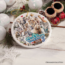 Load image into Gallery viewer, Artistic San Diego Zoo Classic Handcrafted Ornament, California State Ceramic Souvenir and Tree Decor