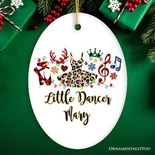 Carregar imagem no visualizador da galeria, Personalized Ballet Buffalo Plaid Leopard Merry Christmas Ornament, Dance Teacher Gift