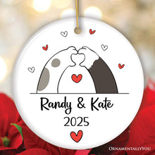 Carregar imagem no visualizador da galeria, Valentine Cat Paw Heart Personalized Ornament, Cat Lover Custom Name Gift
