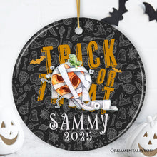 Carregar imagem no visualizador da galeria, Trick or Treat Spooky Cute Kids Custom Ornament, Halloween Ghost and Pumpkin Children’s Gift