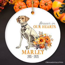 Carregar imagem no visualizador da galeria, Thoughtful & Personalized Pet Memorial Keepsake Ornament, Forever in Our Hearts Skeleton Dog Custom Gift