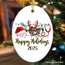 Carregar imagem no visualizador da galeria, Personalized Plaid Nurse Christmas Ornament, Gift for Medical Assistants and Hospital Technicians