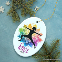 Cargar imagen en el visor de la galería, Colorful and Zen Personalized Yoga Ornament, Hatha Yoga Pose Customized Gift for Yogis