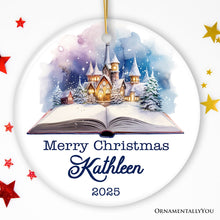 Carregar imagem no visualizador da galeria, Magical Christmas Story Book, Watercolor Personalized Ornament