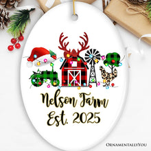 Carregar imagem no visualizador da galeria, Personalized Farm Buffalo Plaid Leopard Merry Christmas Ornament, Farmhouse Gift