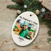 Carregar imagem no visualizador da galeria, St Patrick’s Day Customized Tree Ornament with Picture Upload, Personalized Family St Patty’s Gift