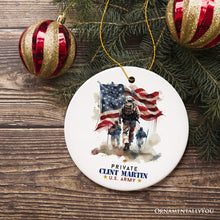 Carregar imagem no visualizador da galeria, U.S. Army Private Personalized Ornament, Veteran Christmas Decor and Military Gift