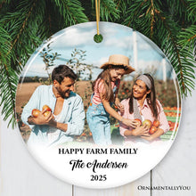 Cargar imagen en el visor de la galería, Farm Family Memories for the Fall and Autumn Personalized Photo Ornament, Customized Farmhouse Keepsake Gift