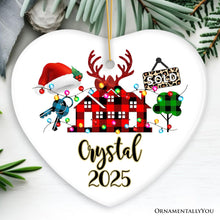 Carregar imagem no visualizador da galeria, Personalized Realtor Buffalo Plaid Leopard Merry Christmas Ornament, Gift From Customers