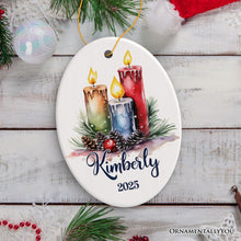 Carregar imagem no visualizador da galeria, Candlelit Magic Enchanting Personalized Christmas Ornament, Cozy Holiday Glow