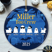 Carregar imagem no visualizador da galeria, Halloween Ghost Family Members Personalized Ornament, Cute Boo Crew Gift, Spooky Season Home Decor