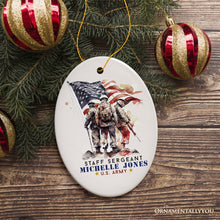 Carregar imagem no visualizador da galeria, Personalized U.S. Army Staff Sergeant Ornament, Custom Gift for Military Veteran