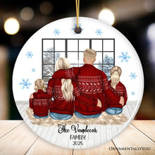 Carregar imagem no visualizador da galeria, Family of Four Personalized Winter Theme Christmas Ornament