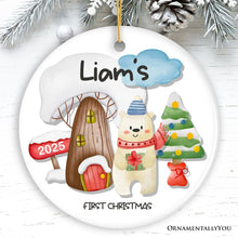 Carregar imagem no visualizador da galeria, Baby's First Christmas Personalized Ornament with Cute Rabbit, Fox, Deer, Bear