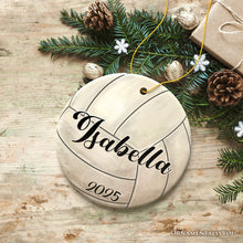 Carregar imagem no visualizador da galeria, Personalized Volleyball Christmas Ornament, Festive Holiday Theme with Name and Date