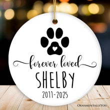 Carregar imagem no visualizador da galeria, Personalized Pet Memorial Keepsake Ornament, Forever Loved Loss of Dog or Cat
